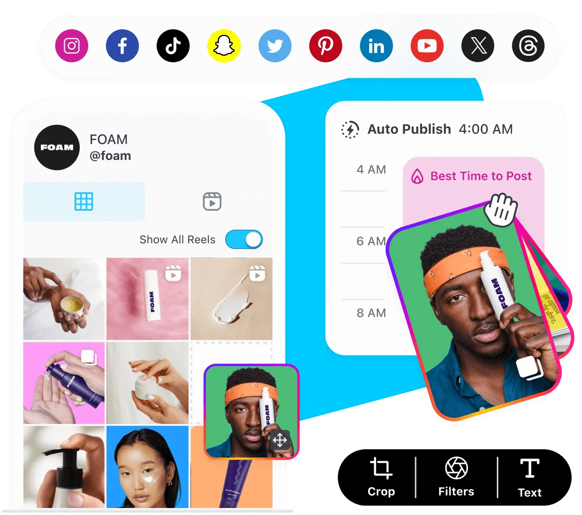 一站管理所有社媒账号 - AI-powered social media content creation feature demonstration in MediaCreator.ai platform