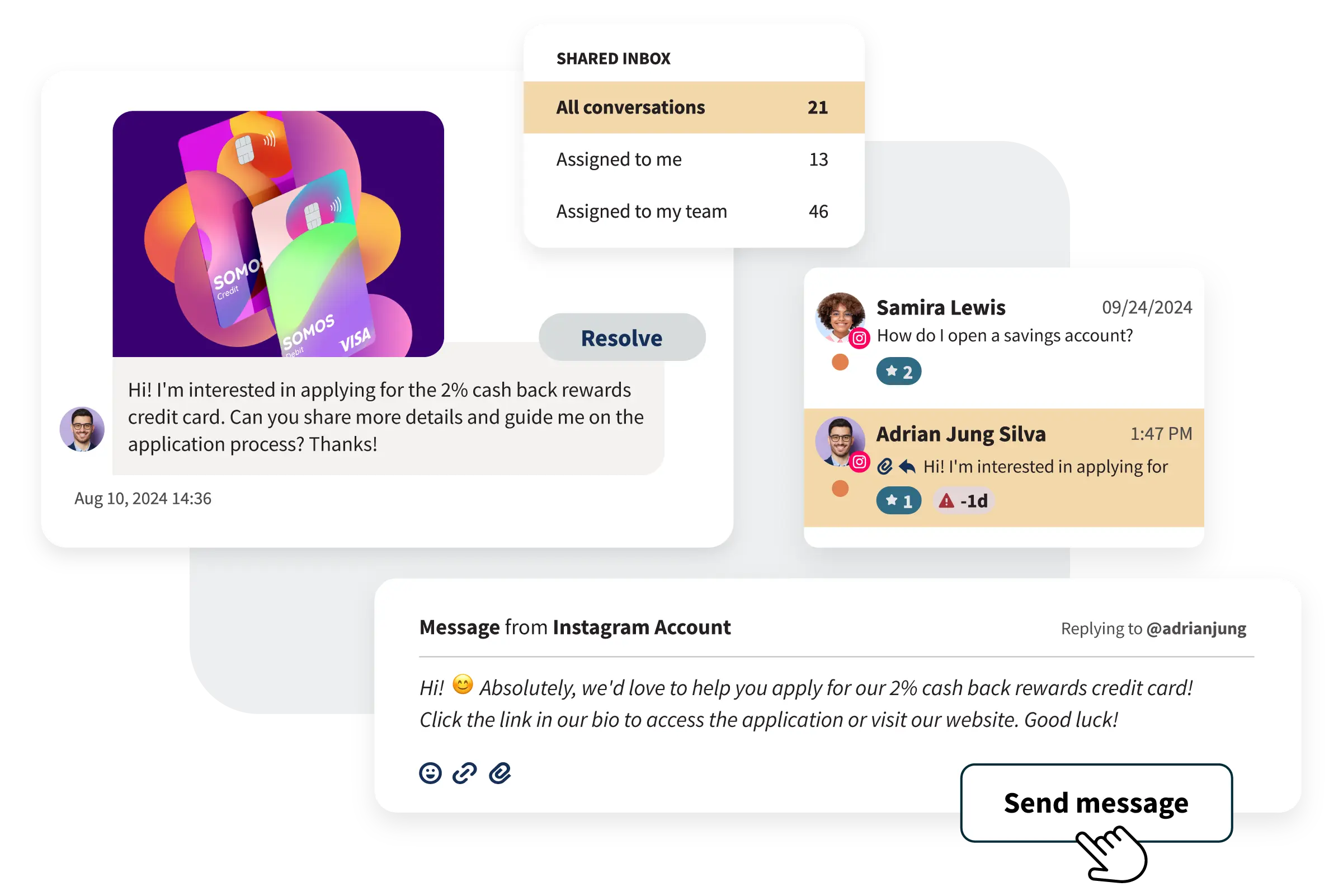 AI 助力, 需要时随时叫 - AI-powered social media content creation feature demonstration in MediaCreator.ai platform