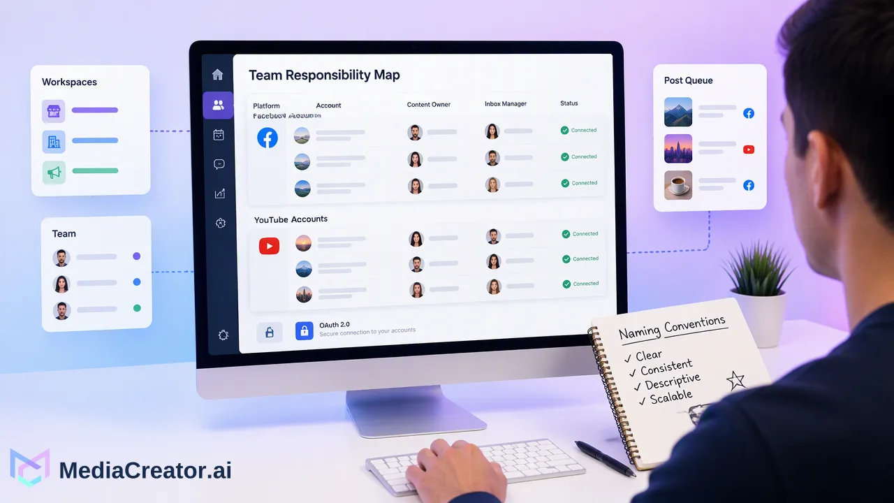 Gestión centralizada de redes sociales: qué incluir en un espacio de trabajo - Decida qué cuentas, contenido, conversaciones y mediciones centralizar, y qué ta...