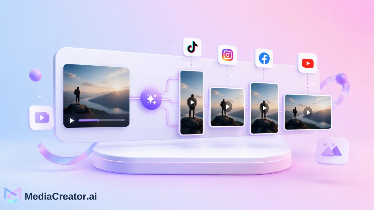 TikTok、Instagram、Facebook、YouTube向けにコンテンツを再利用する方法 - 1つの動画や画像をTikTok、Instagram、Facebook、YouTube向けに最適化する方法を解説。フレーミング、長さ、カバー画像、プラットフォーム...