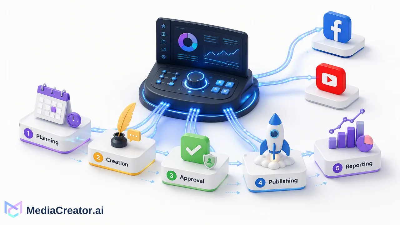 Cómo construir un flujo de trabajo escalable para redes sociales: Guía de automatización y gobernanza - Aprenda a crear un proceso de automatización de flujos de trabajo escalable para...